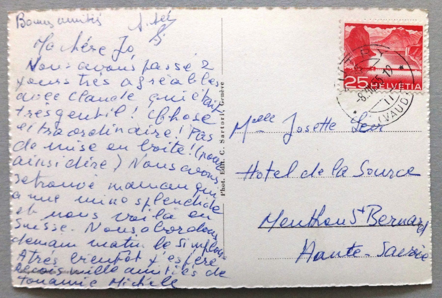 Cartoline postali: Lausanne et les Alpes – Usato da Fétigny venduto da Billy2miny 1