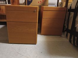 2 Echtholz Bürocontainer mit Hängeregister – abschliessbar
