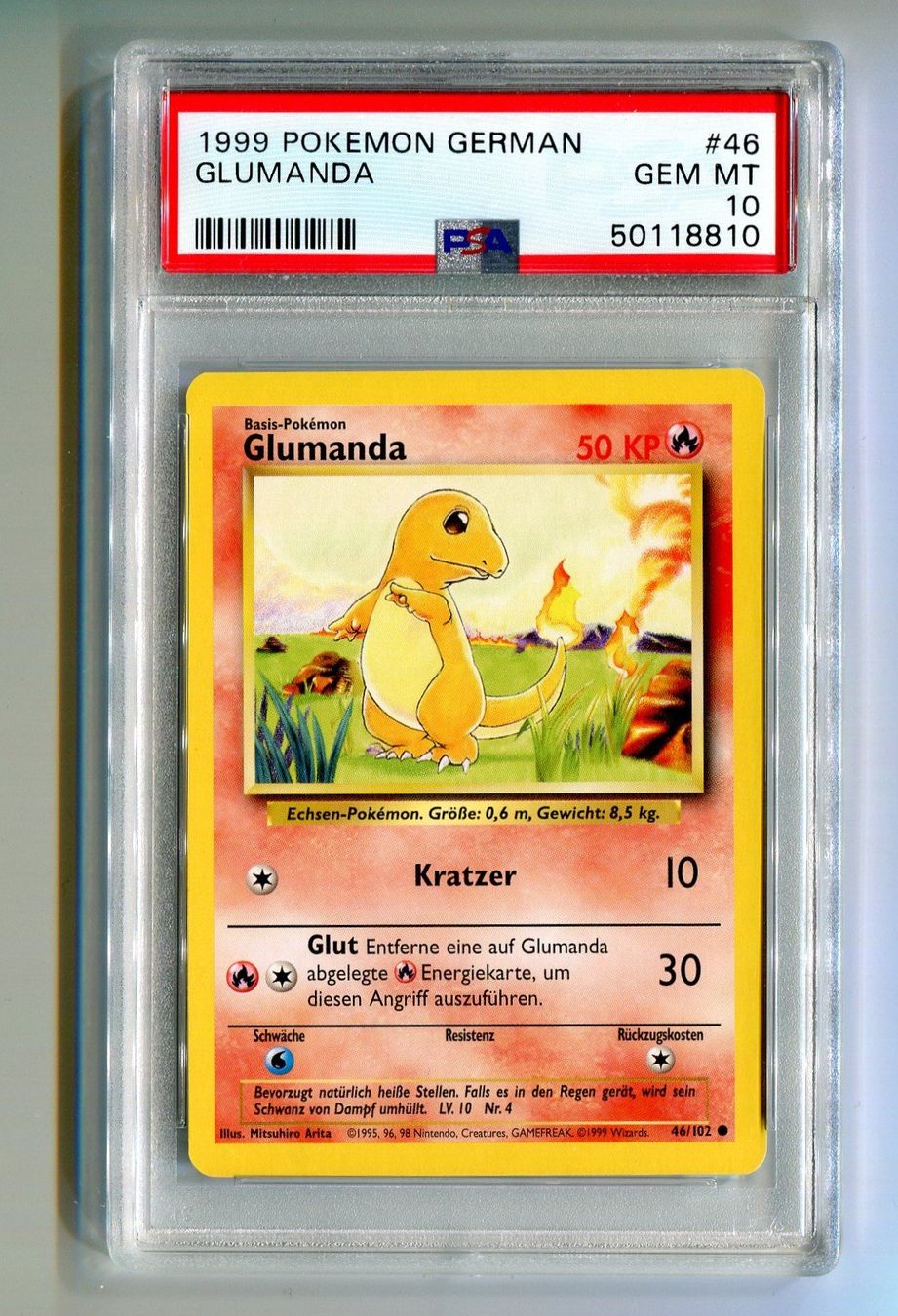 Pokémon Sammelbilder & Trading cards: PSA 10 Glumanda 46/102 Basis Set Deutsch – Neu (gemäss Beschreibung) aus Dornach von Deco89