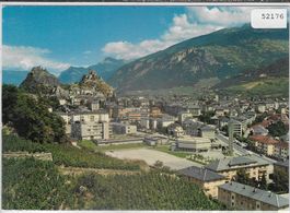 Sion - Vue generale avec l'eglise de St. Guerin
