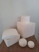 Styropor Bastelmaterial im Set, Kürbise, Würfel, Box