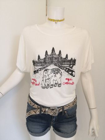 🤩BOHO-CHIC T-SHIRT WEISS & TEMPEL-DRUCK NEU & D&G P.