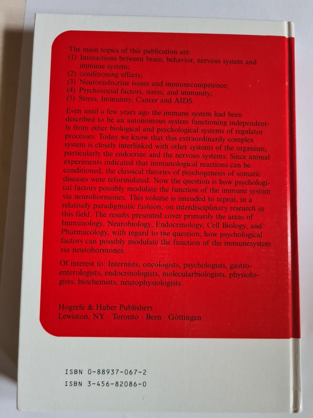 Libri: H-J. Schmoll, U. Tewes, N Plotnikoff "Psychoneuroimmunology" – Usato da Zürich venduto da ste_sk6k 1