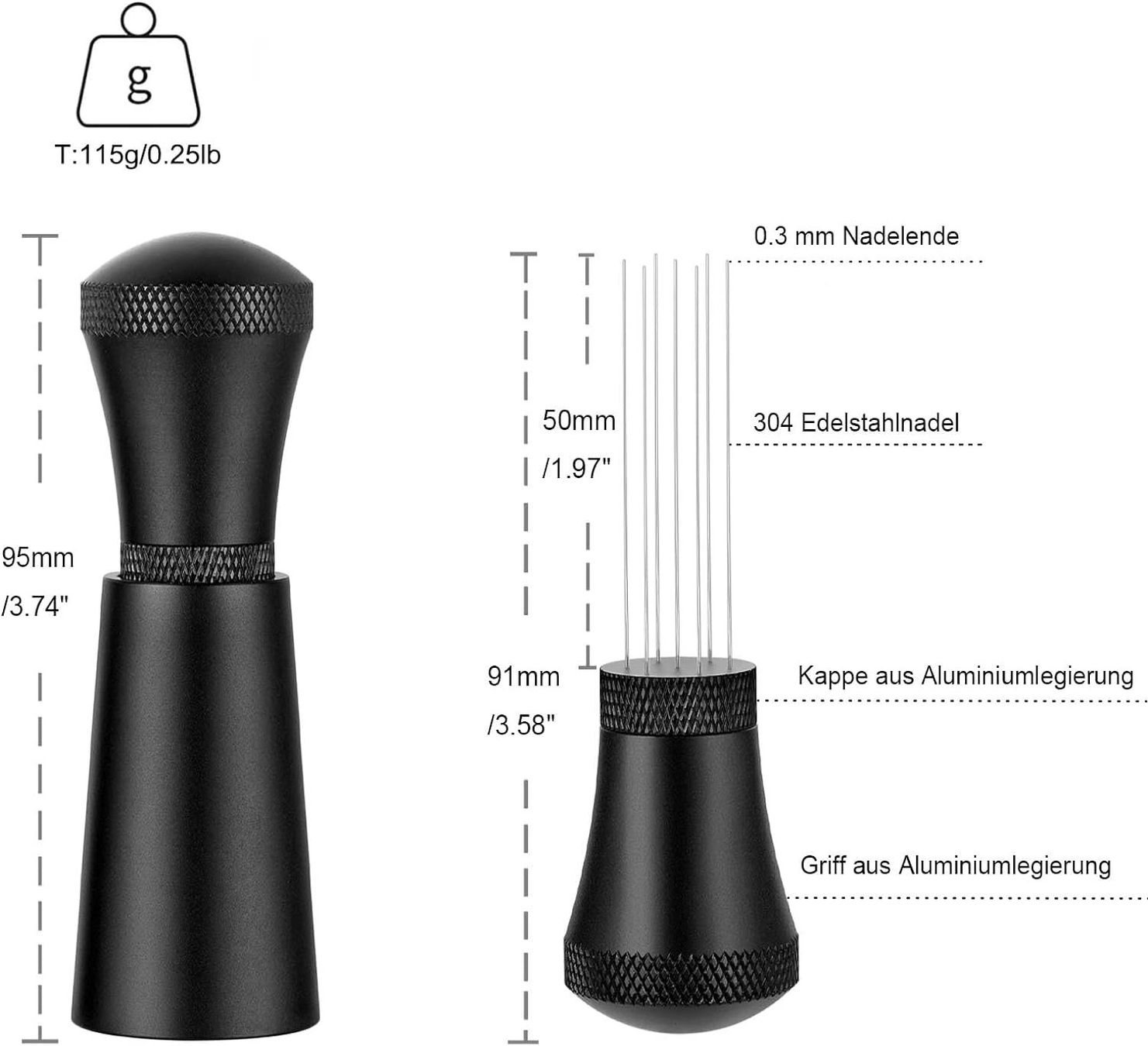 Macchine per caffè & Macchine per espresso: Aluminium Wdt Tool Espresso Coffee Distributor Tamper – Nuovo (secondo la descrizione) da Thun venduto da coverall 5