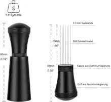Tamper Espresso Nadel Mit 17 Espresso Nadel 0.3mm (Schwarz)