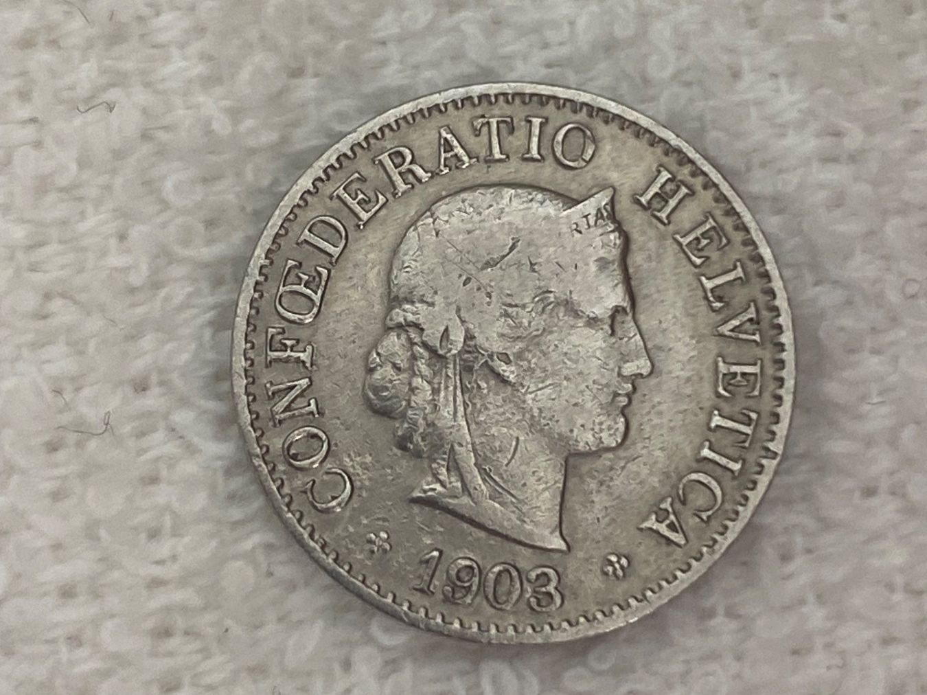 Alle Münzen: 5 centimes/rappen 1903 – Gebraucht aus Nyon von Ilmi09