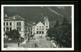 Glarus, Bahnhofstrasse mit Hotel Glarner