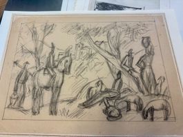 Heinrich Herzig 1887-1964 Skizze 36x26 cm Liquidation 
