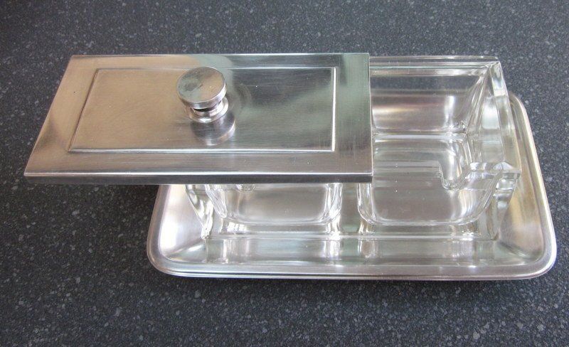Set di piatti: Art Deco Marmeladenset Glas mit Deckel Tablett Wellner vers. – Usato da Bischofszell venduto da raika 3