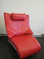 Designer Liegesessel rot Leder verstellbar Hochwerig