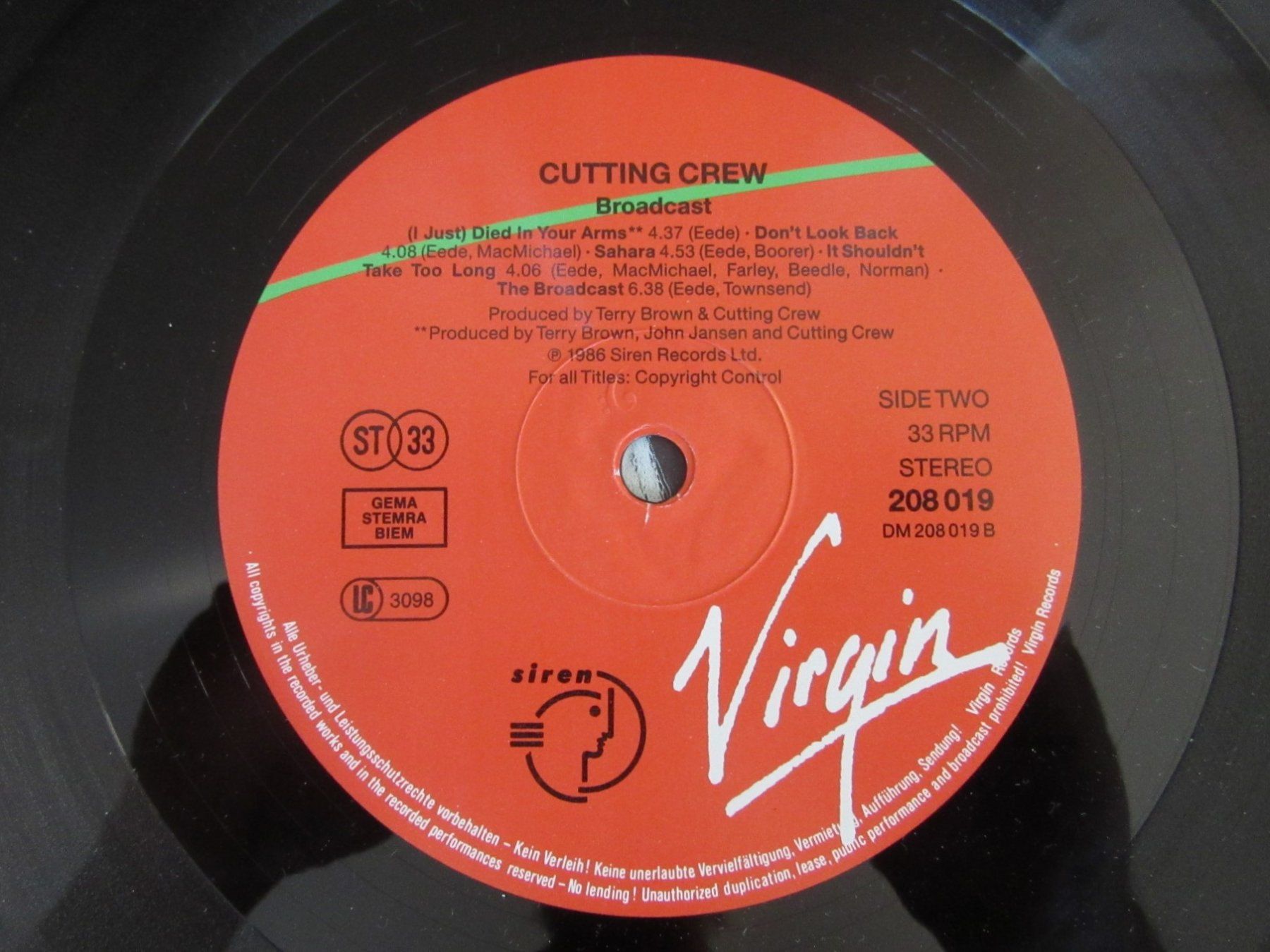 Dischi in vinile: Langspielplatte "CUTTING CREW" - BROADCAST – Usato da Degersheim venduto da Tforelle 7