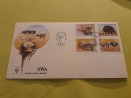 Namibie SWA Autruches - Enveloppe philatélique, 1985 🇿🇦🐦