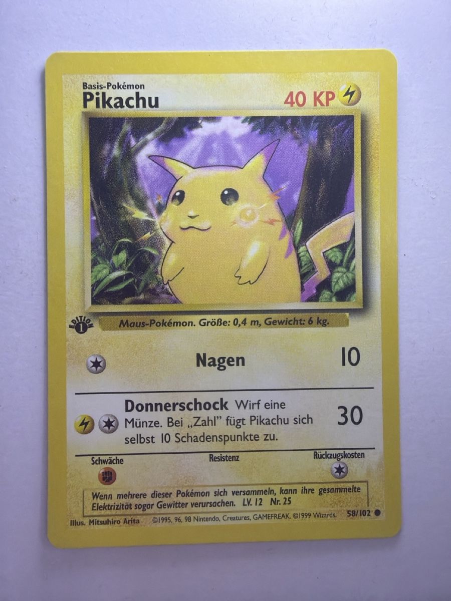 Karten: Pikachu 1st Edition 1999 Base Set – Gebraucht aus Muri AG von SellingCards