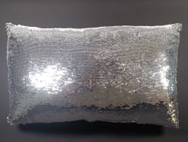 2 coussins avec paillettes réversibles 48 x 28 cm