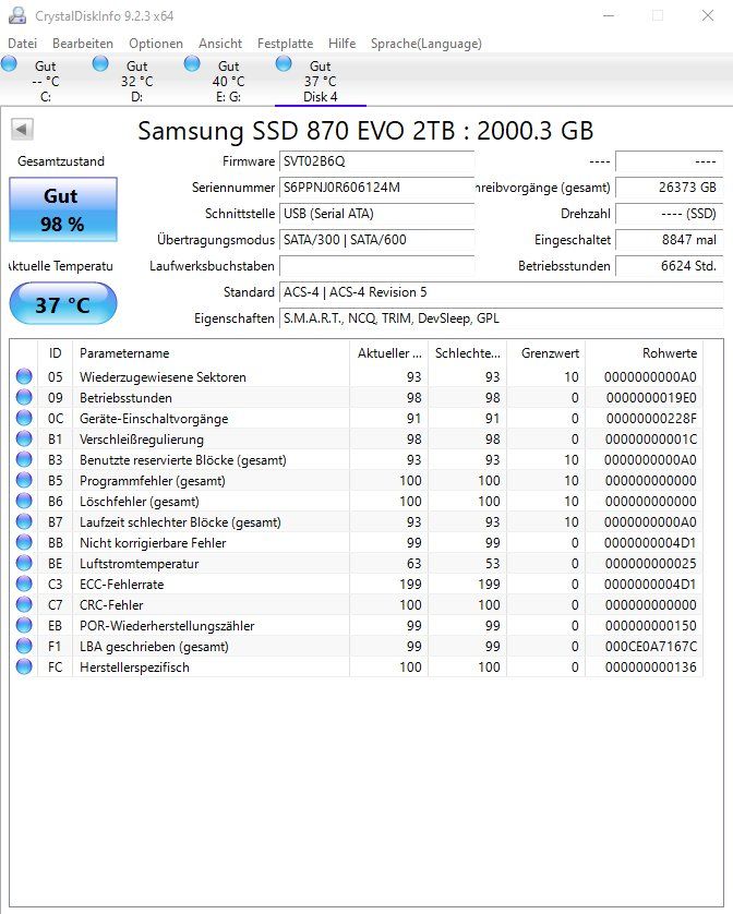 Samsung Dischi rigidi: Samsung SSD 870 EVO 2TB – Usato da Bern venduto da sn8per 2