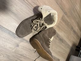 Stiefeletten Wildleder braun gefüttert Grösse 39/40 gebrauch