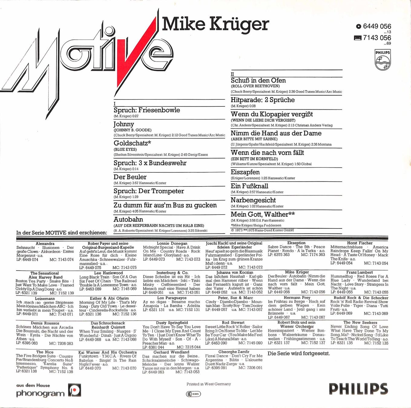 Dischi in vinile: LP Mike Krüger - Motive – Usato da Trimmis venduto da Beax72 1