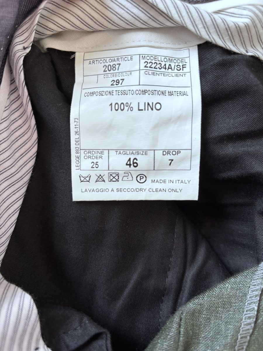 Anzüge: Napoli Couture Linen Suit Olive Green – Gebraucht aus Zürich von Grothschild 4