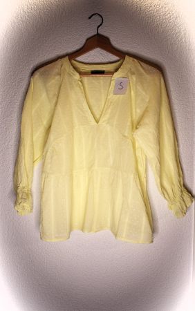 Gelbe Sommerbluse mit Strukturmuster, Gr. S