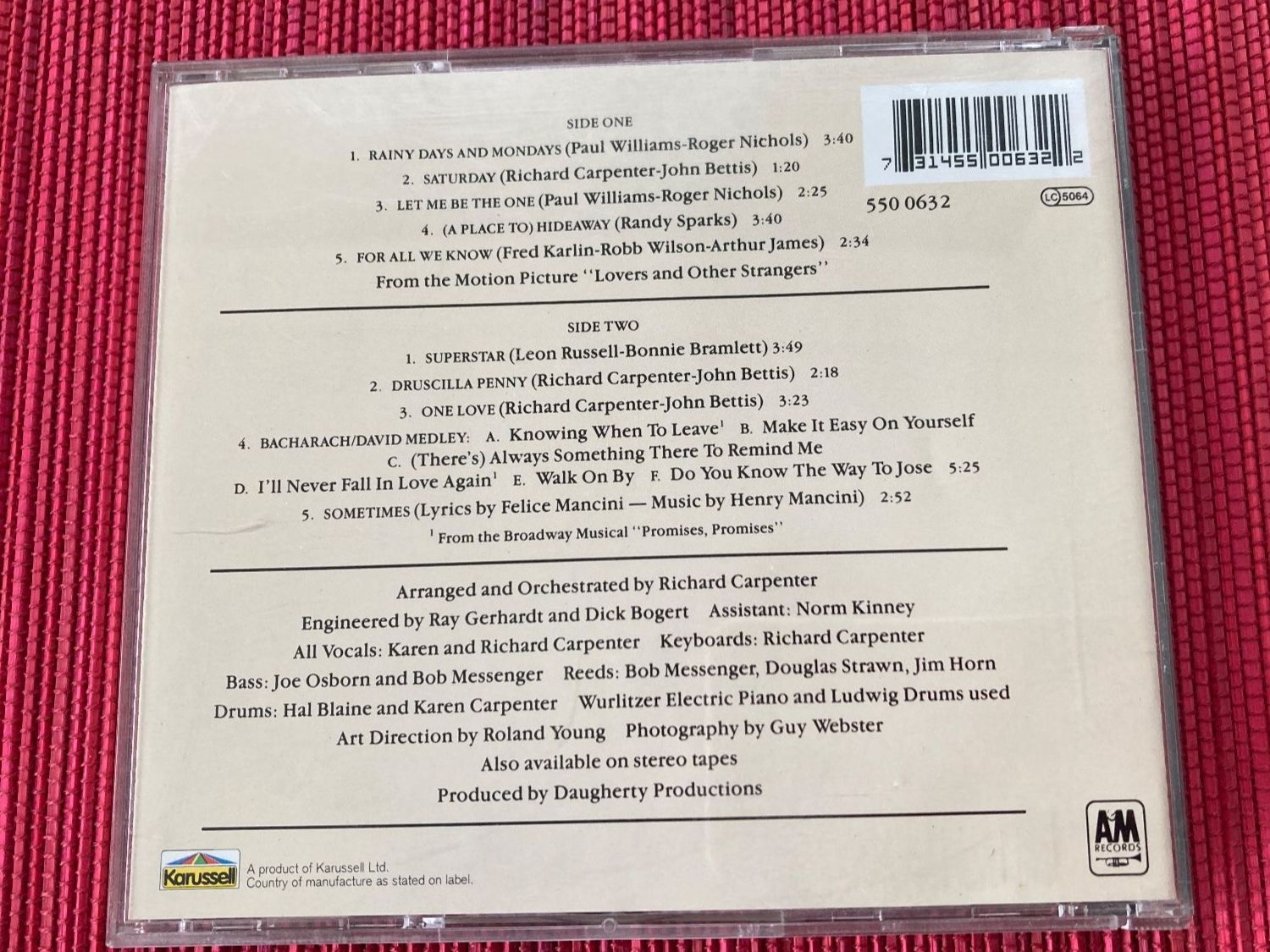CD: CD,  Carpenters – Usato da Baden venduto da Yoyo1 1