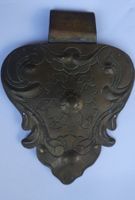 Messing Zierschild Schlossabdeckung Blumenmotiv antik