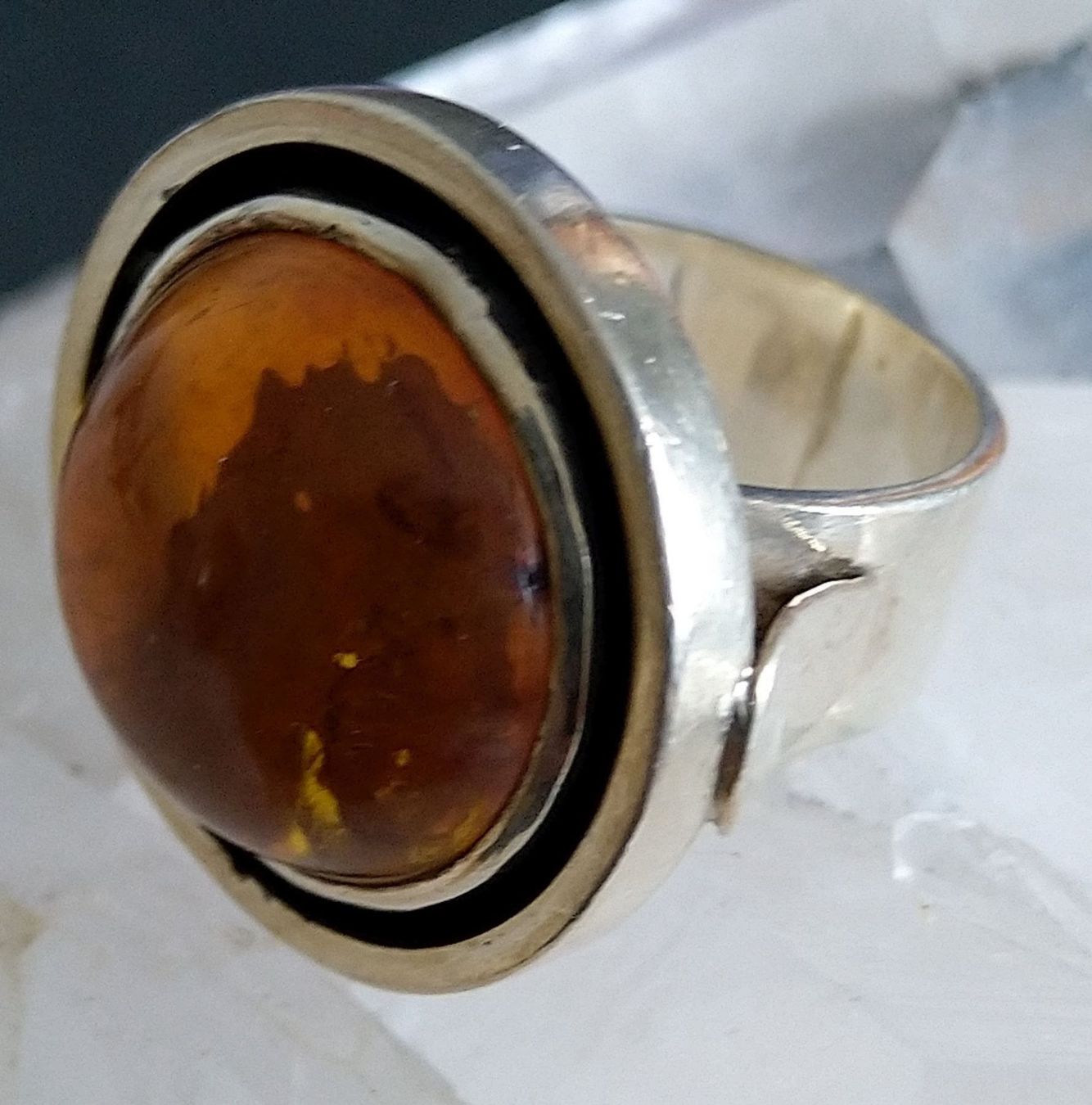 Anelli: TOLLER BERNSTEIN RING IN 925 SILBER – Usato da Romanshorn venduto da Glitzer-Paradies 6