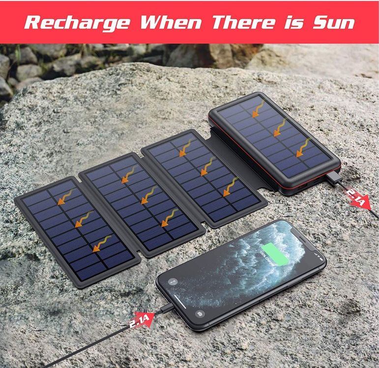 Panneaux solaires: Solar Powerbank 26800mAh mit 4 Faltbar Sonnenkollektoren – Neuf avec emballage d'origine à Bülach par JBCStore 3