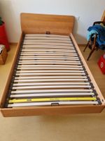 Massivholzbett mit Bico-Flex Rost 120cmx 2m, plus Nachttisch