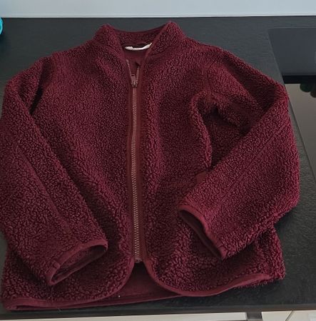 Fleecejacke Teddy Optik Weinrot