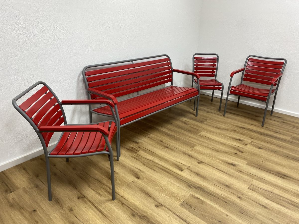 Bigla Sedie: Gartenmöbel-Ensemble Bigla (frisch restauriert) – Usato da Basel venduto da MoebelSackmann