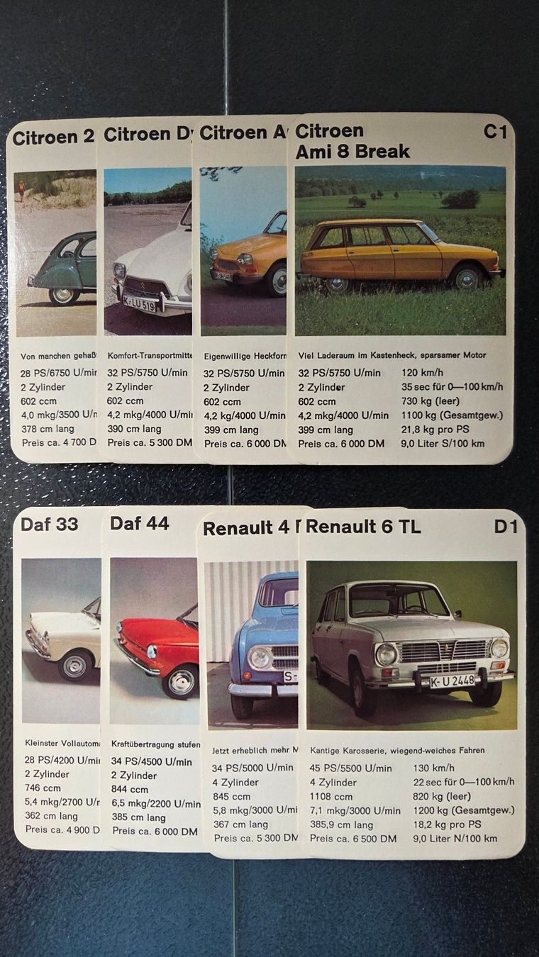 Jeux: Altes Quartett aus den 70ern Mini Autos – D'occasion à Muri b. Bern par Nydegg3 3