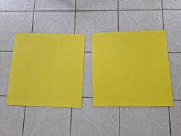 2 Gelbe Platten für Gravur oder Basteln , Dekorieren 61 x 61