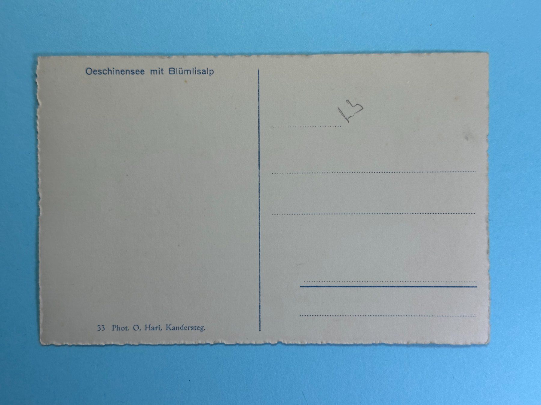 Cartoline postali: Oeschinensee mit Blüemlisalp – Usato da Steg VS venduto da _vinci_ 1