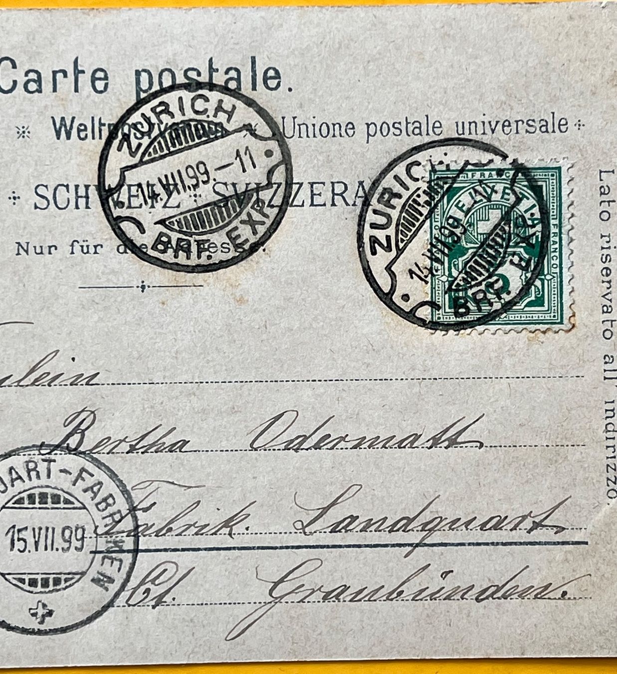 Grafica & Litografie: Gruss aus Zürich Litho Schlumpf Winterthur 1899 – Usato da Adliswil venduto da buch_und_kunst 6