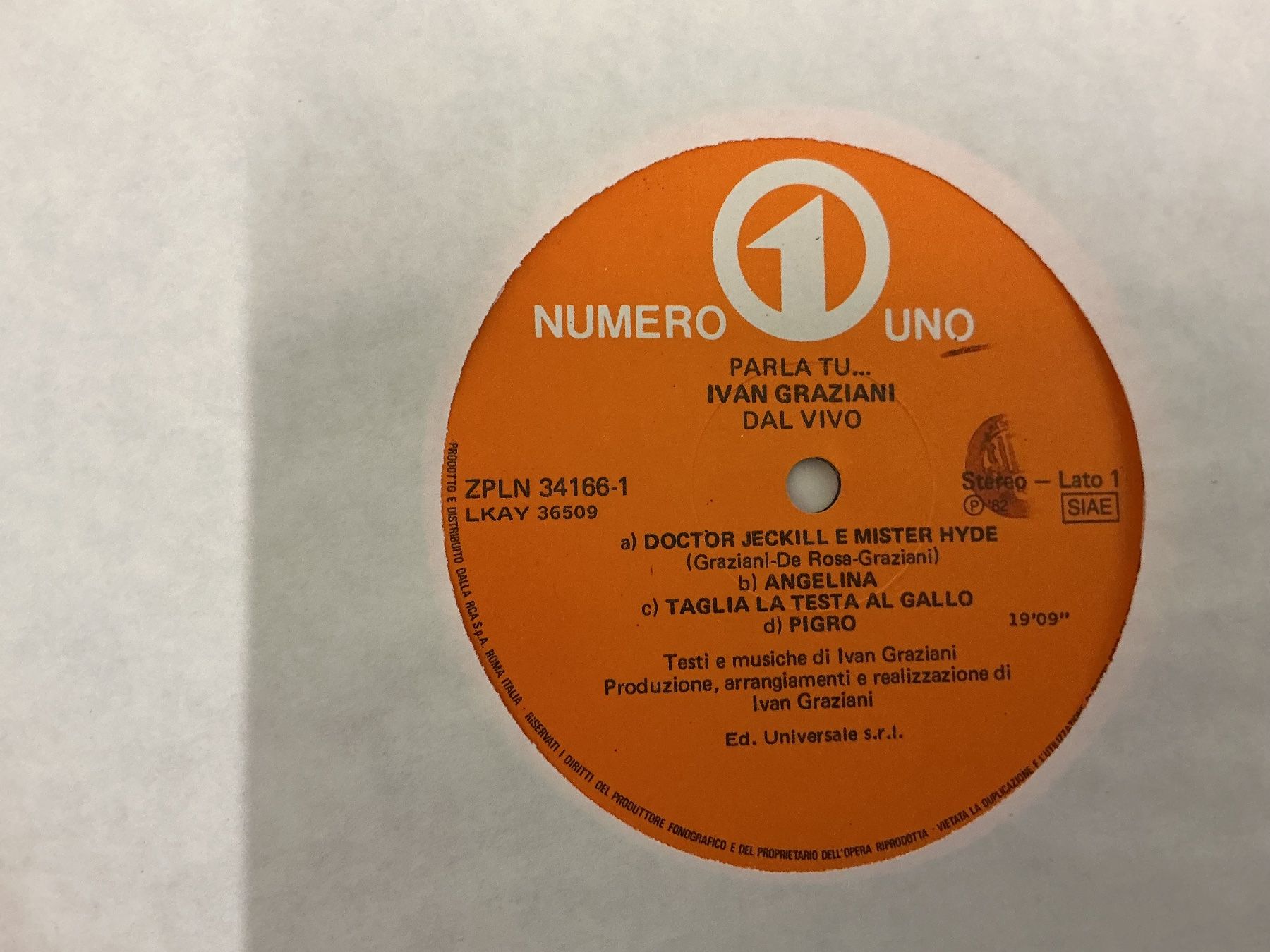 Vinyles: Ivan Graziani LP - Parla Tu... Dal Vivo" – D'occasion à Winterthur par Tumko_7_Vinyl 2