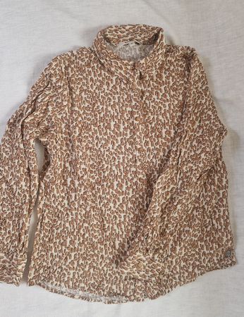 GARCIA Damen Bluse Leo-Muster beige/braun Gr. M Viskose