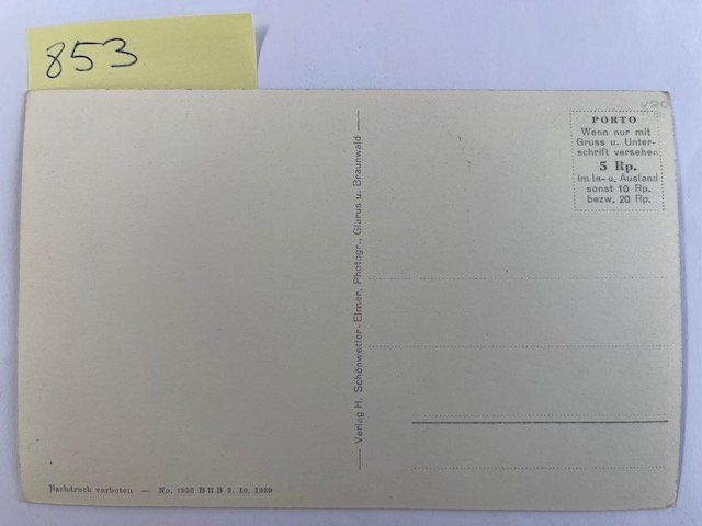 Cartes postales: alte Ansichtskarte Braunwaldbahn mit Tödikette, 1939 – D'occasion à Niederwil AG par dahu75 1