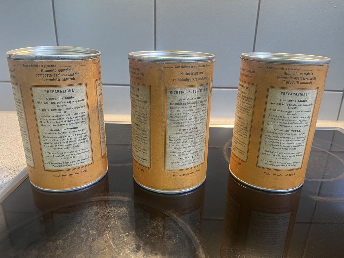Contenitori & Simili: 3 Ovomaltine Dosen leer – Usato da Dallenwil venduto da reee 3