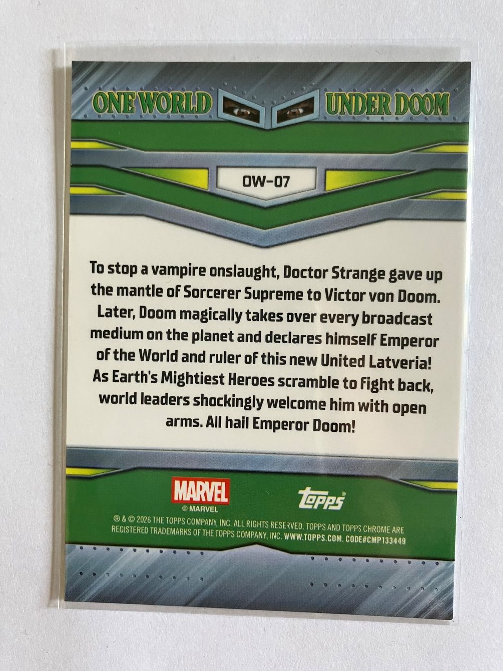 Topps Carte collezionabili: Marvel Topps Chrome OW-07 One World Under Doom – Nuovo (secondo la descrizione) da Schaffhausen venduto da Zappelfry 1