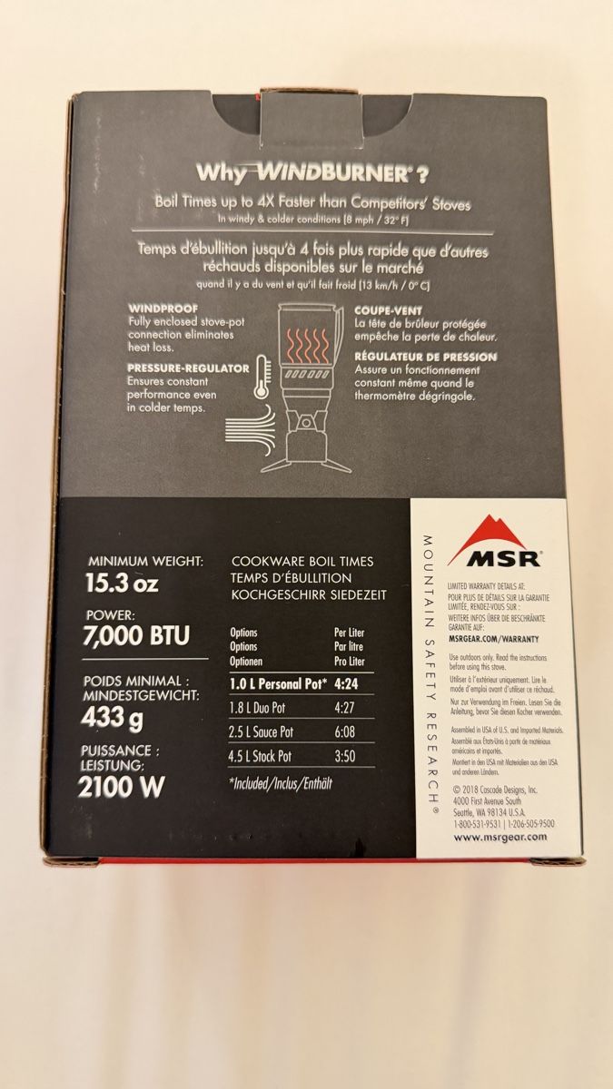 Cuisines complètes: MSR Windburner Kochsystem, neu – Neuf avec emballage d'origine à Thun par BanjoDan 2