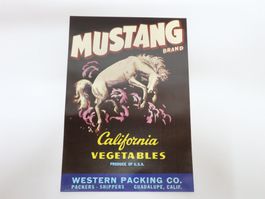 50's Werbung Mustang California Vegetables USA Guadalupe