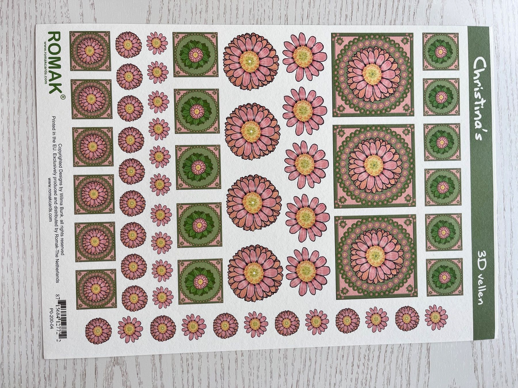 Kit bricolage: 1 Set Kartenbögen mit 10 Blumen Designs – Nuovo e nell'imballaggio originale da Büsserach venduto da bor_s88m 4