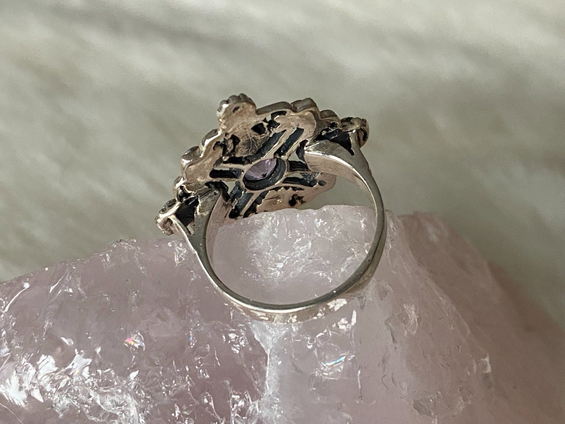 Anelli: Ring Silber 925 mit lila Stein – Usato da Istighofen venduto da Ringparadies 1