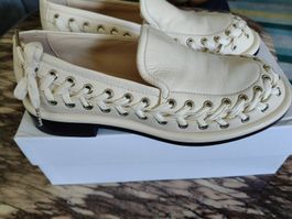 Neu AGL leder Loafers Cream Size 38 Made in Italy