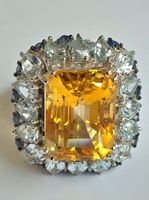 Edler Damenring mit Citrin und Aquamarin, Silber 925
