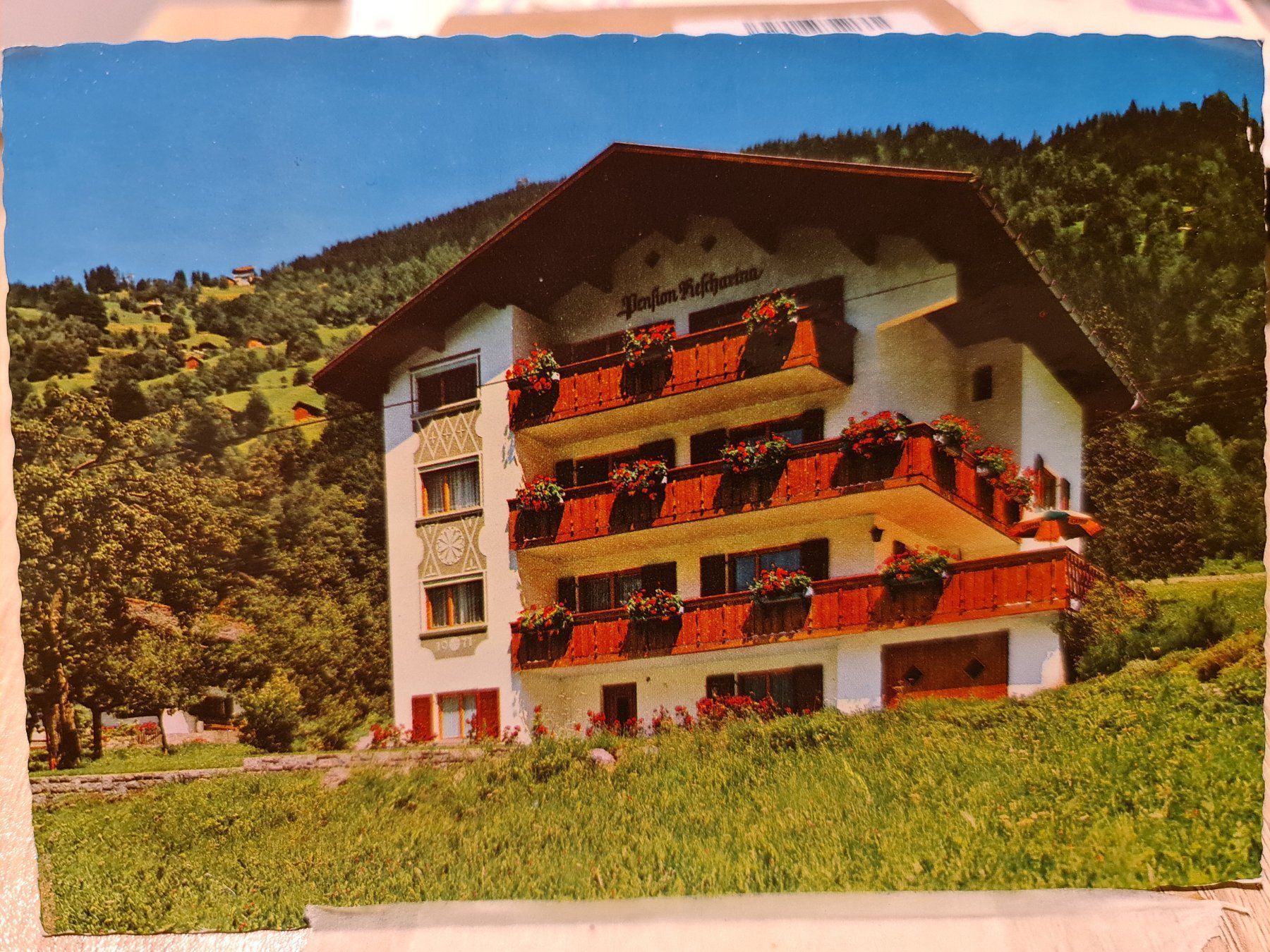 Cartoline postali: Ansichtskarte Schruns Pension Rescharina – Usato da Dintikon venduto da Vexi