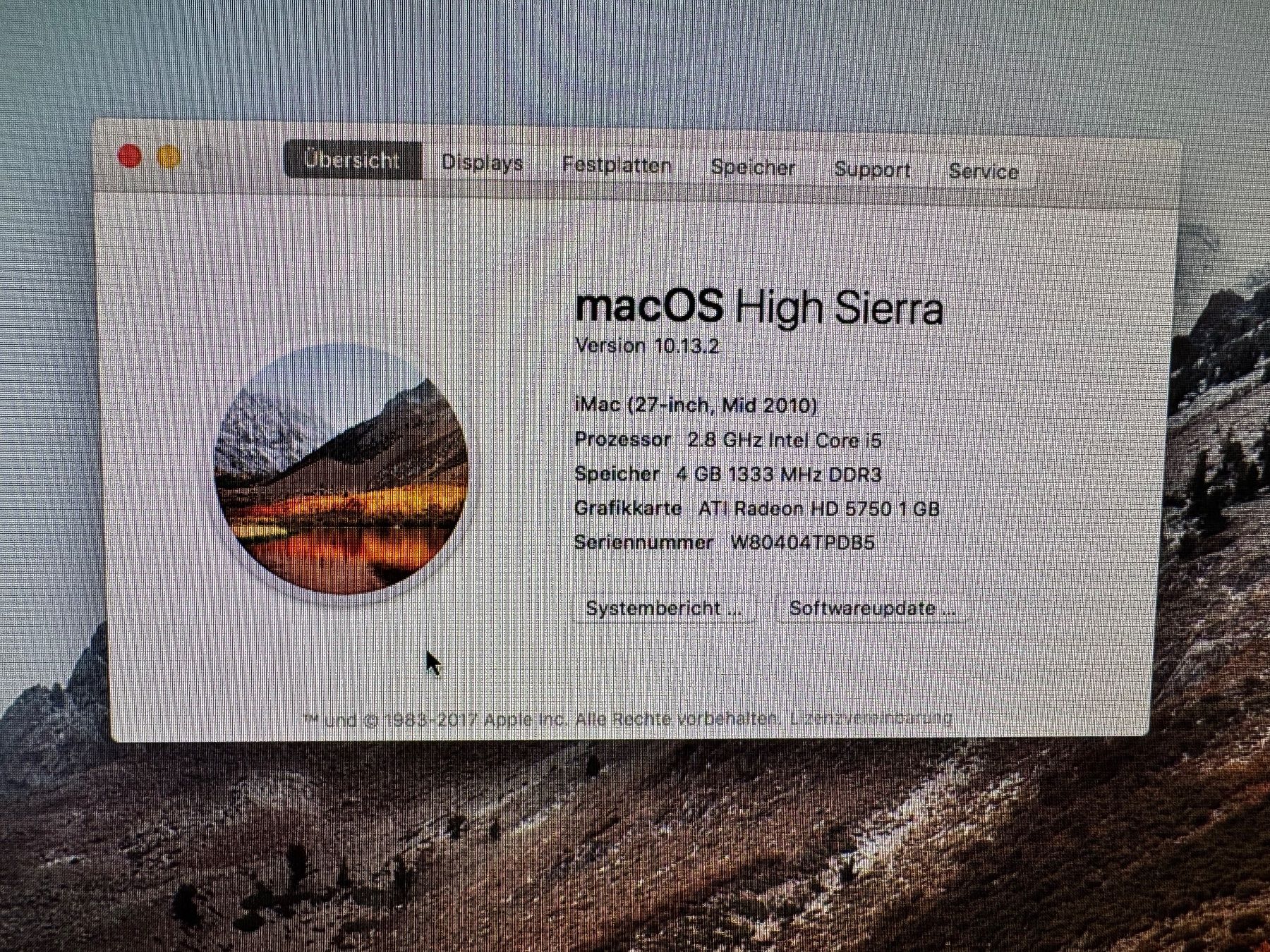 Apple PCs: iMac 27 Zoll, macOS High Siera - mid 2010 – Gebraucht aus Ruggell von  3
