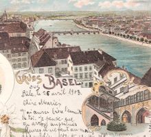 25.4.1903 Farb-Litho Gruss aus Basel /4 Bilder