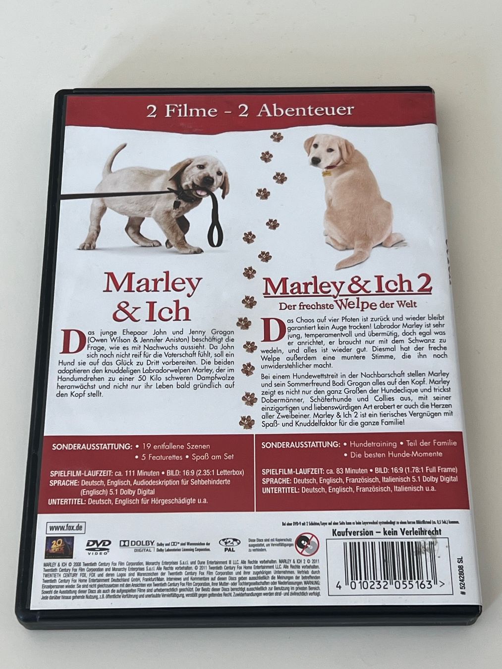 Tutti i DVDs: Marley & Ich Abenteuerbox, Teil 1&2 – Usato da Altstätten SG venduto da sheamus 1