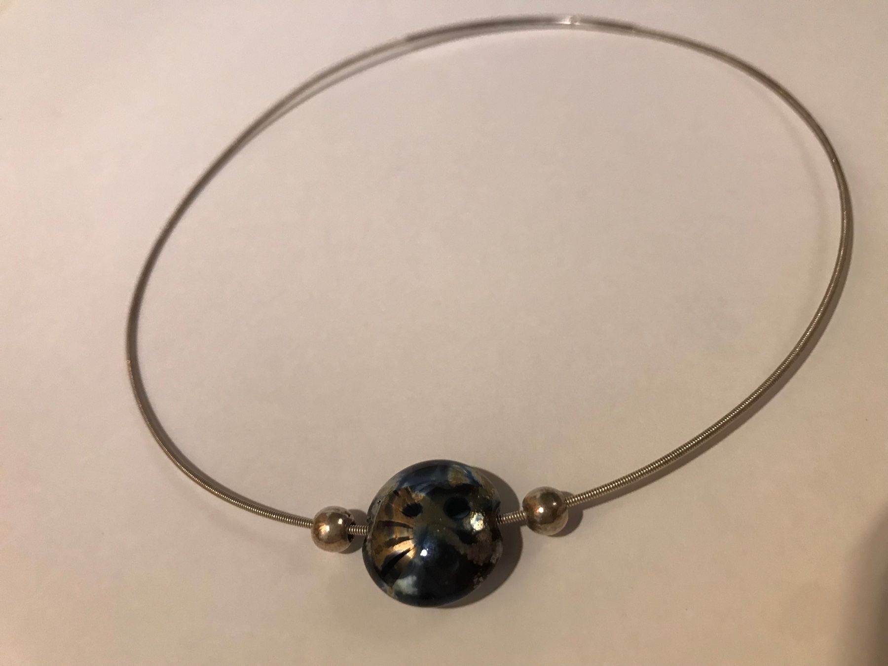 Catenine: Collier en argent 925 élégant avec perle en verre – Usato da Grimisuat venduto da eliseba88 1
